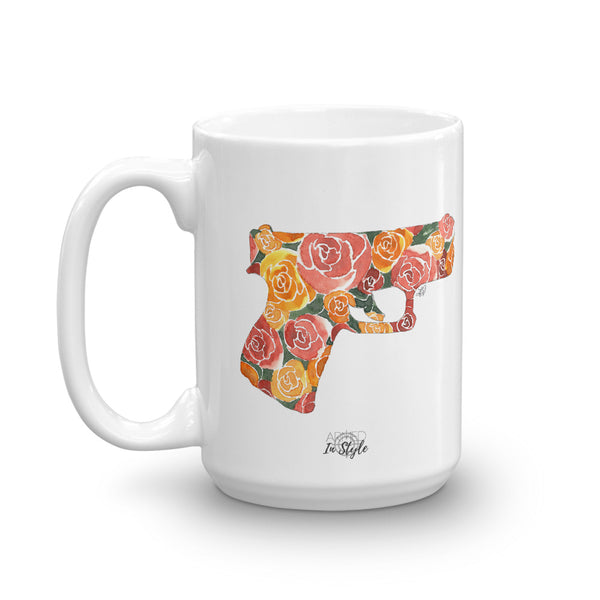 Glock and Roses by Felicha Dugan Mug