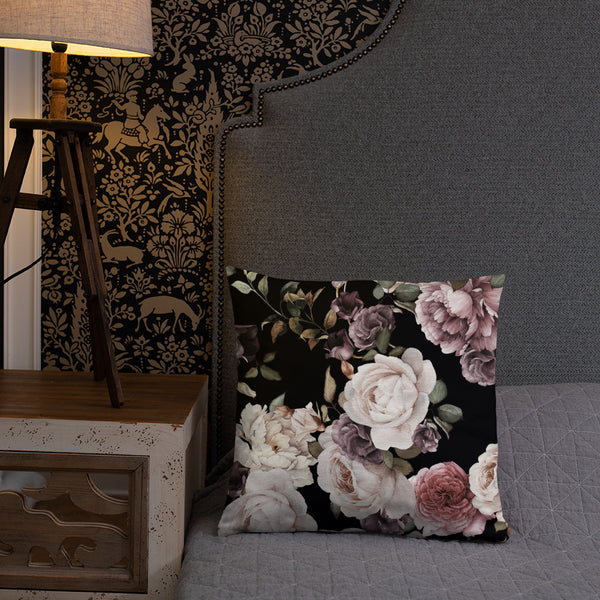 Black Floral Dry Fire Pillow, Black Silhouette Target