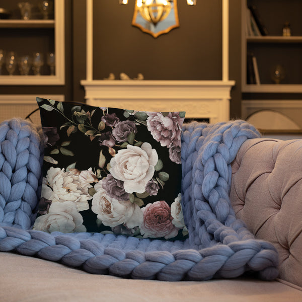 Black Floral Dry Fire Pillow, Black Silhouette Target