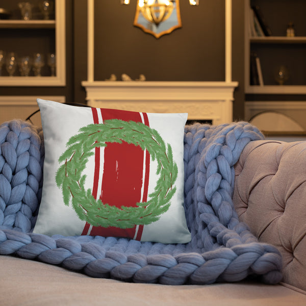 Farmhouse Wreath Dry Fire Pillow