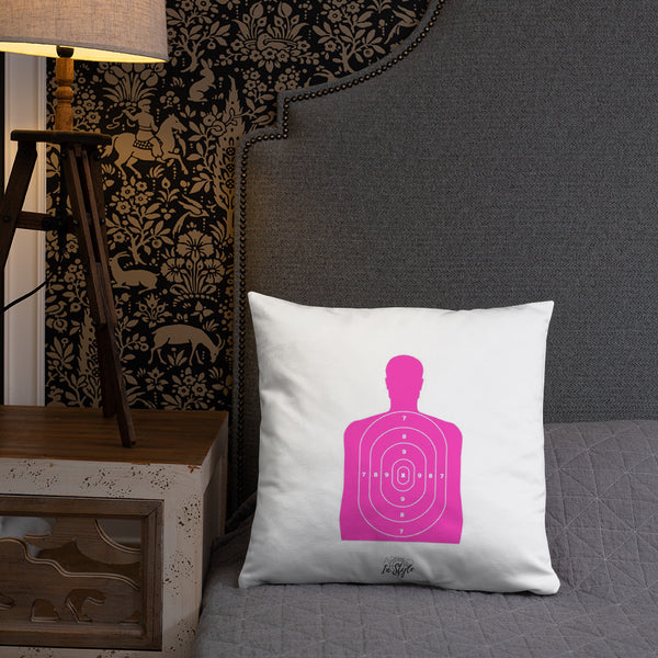 Black Floral Dry Fire Pillow, Pink Silhouette Target