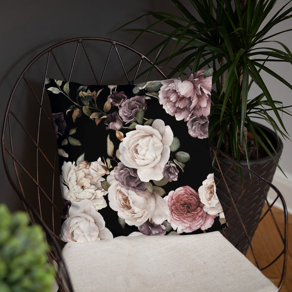 Black Floral Dry Fire Pillow, Black Silhouette Target