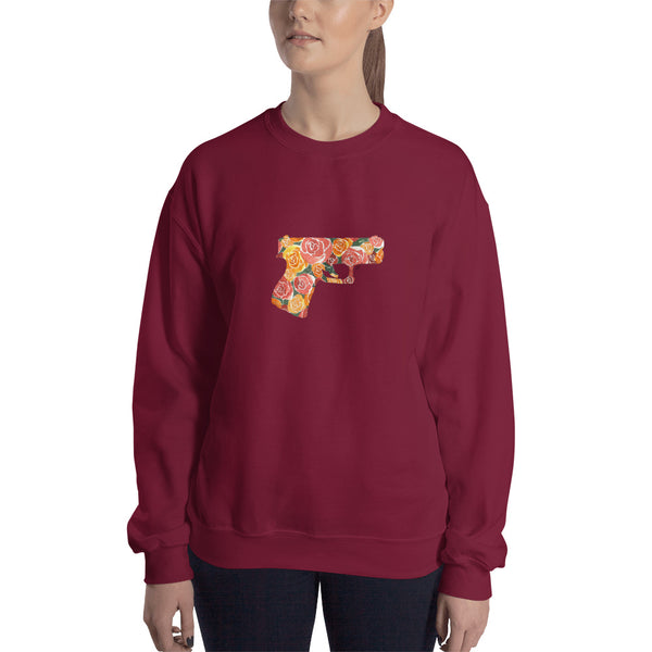 Glock and Roses by Felicha Dugan Sweatshirt