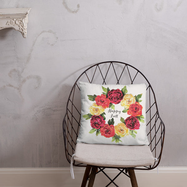 Happy Fall Wreath Dry Fire Pillow Case