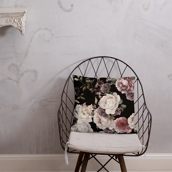 Black Floral Dry Fire Pillow, Pink Silhouette Target