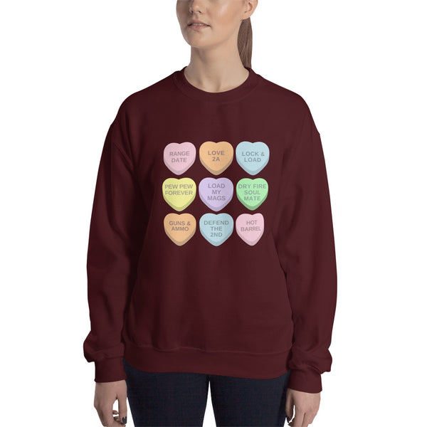 2A Candy Hearts, Women's Sweatshirt