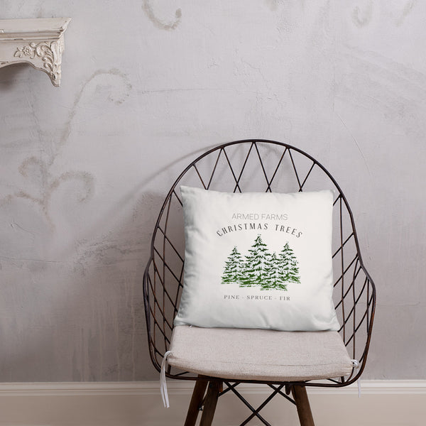 Armed Farms Christmas Trees Dry Fire Pillow