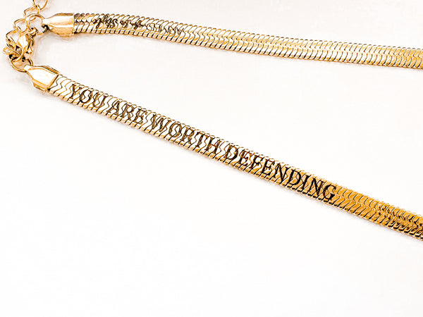 You Are Worth It Snake Chain Necklace