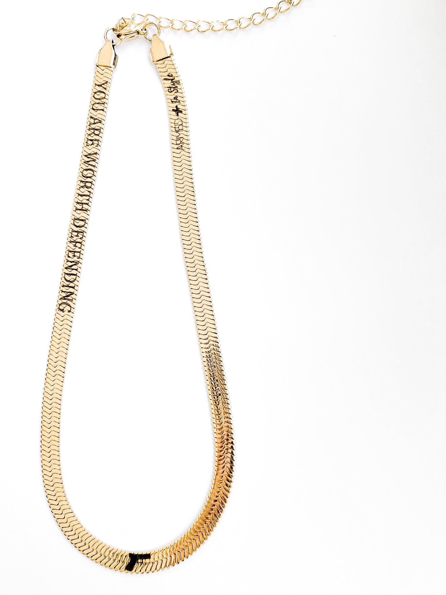 You Are Worth It Snake Chain Necklace