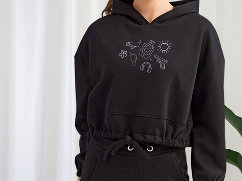 Range Day Sketch Cropped Hoodie