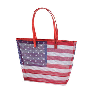 Transparent American Flag Tote Bag