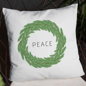 Peace Boxwood Wreath Dry Fire Pillow Case