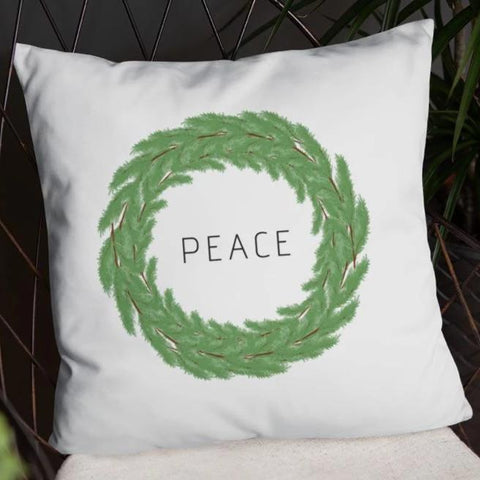 Peace Boxwood Wreath Dry Fire Pillow
