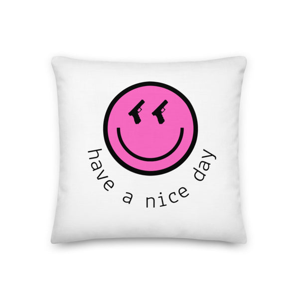 Pink Smiley Dry Fire Pillow