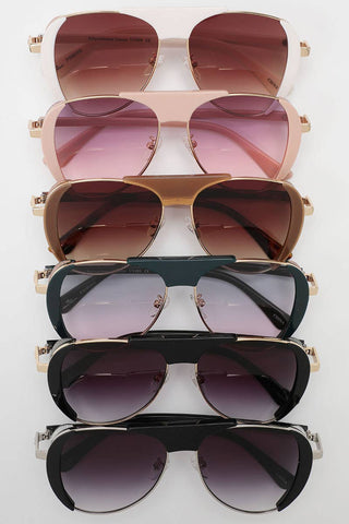Aviator Glitter Shield Women's Sunglasses