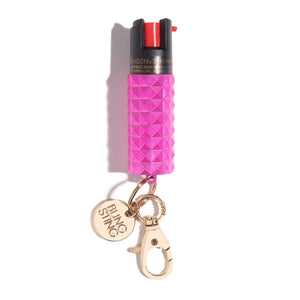 Pink Metallic Studded Pepper Spray