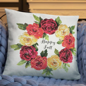 Happy Fall Wreath Dry Fire Pillow Case