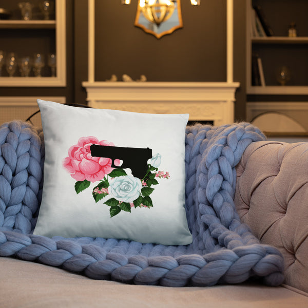 Pistol and Petals Dry Fire Pillow